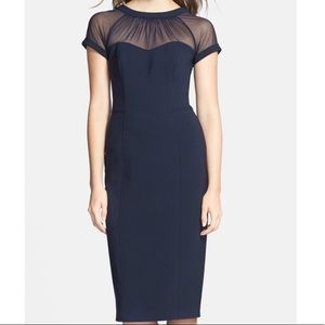 Maggie London Illusion Dress in BLUE